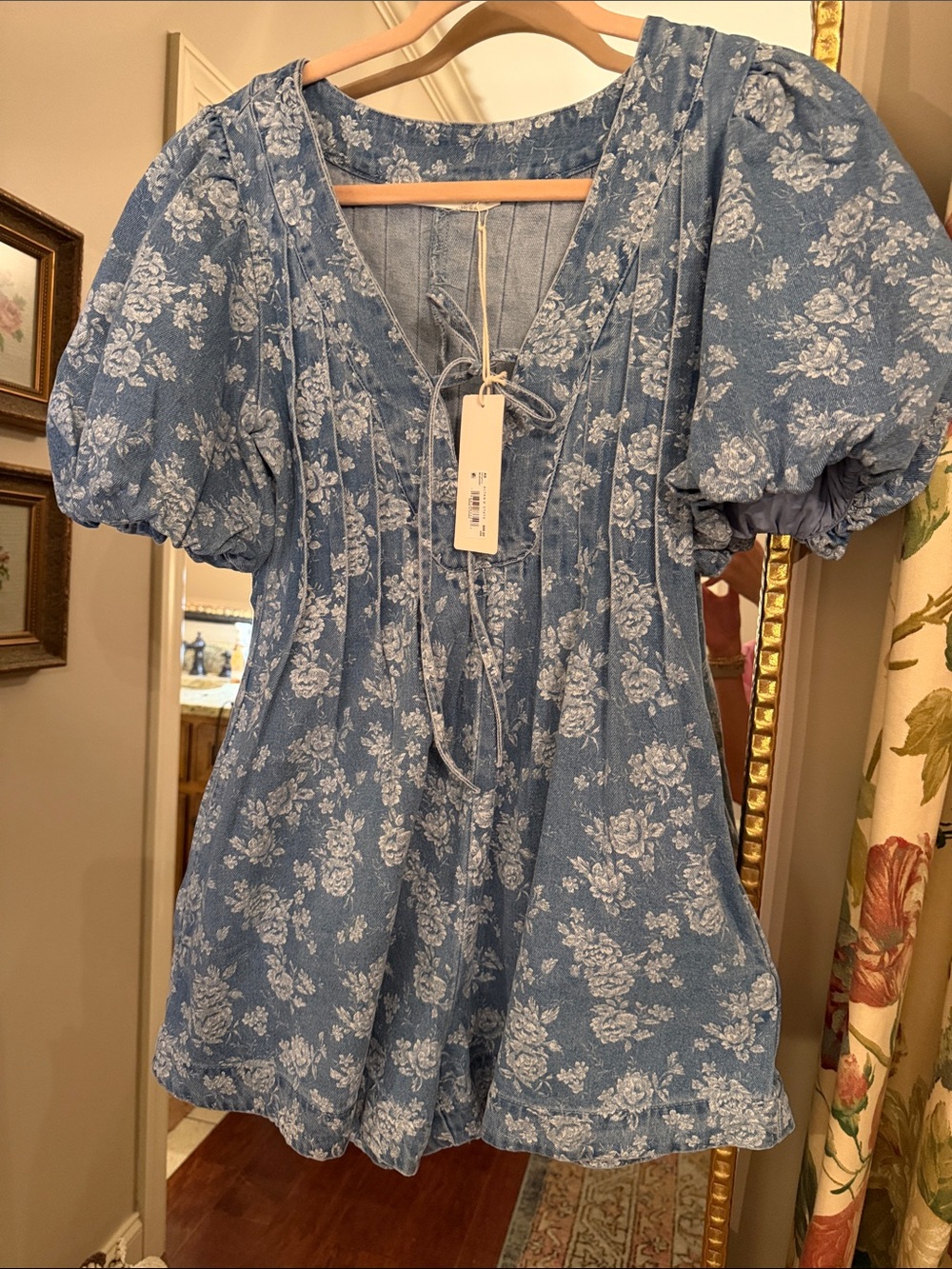 Floral Jean Romper